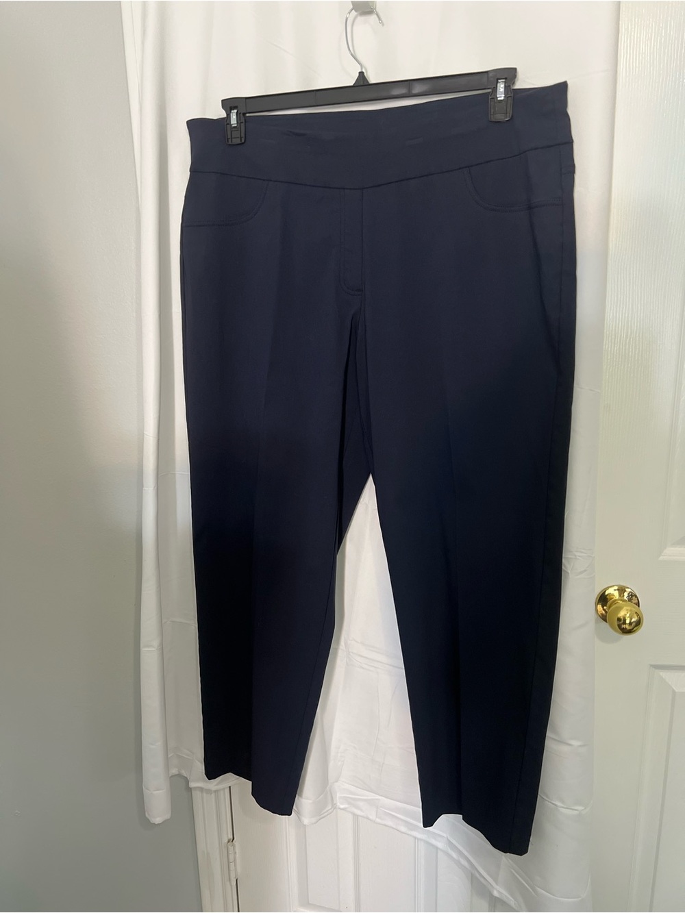 Ruby Rd. Navy Pull-On Straight Leg Pants